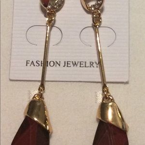 Gold plated burgundy earrings